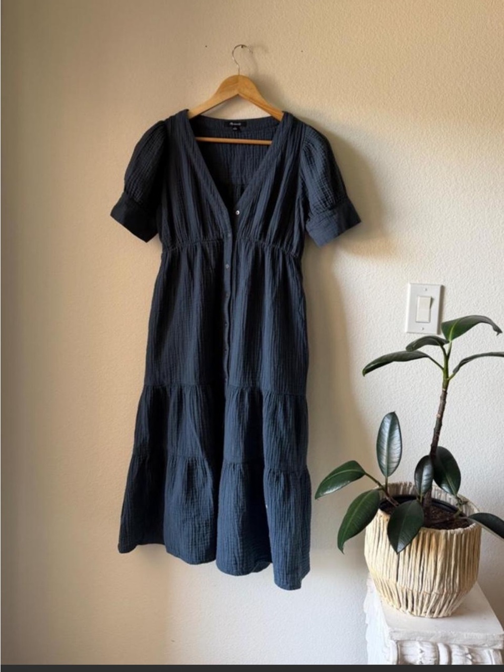 Madewell Women's Button-Front Midi Dress
